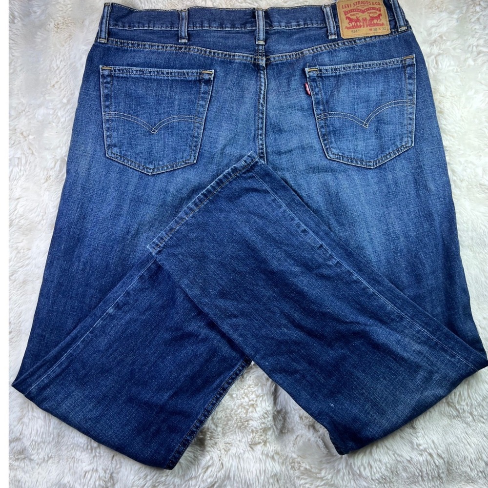 Levis 514 Straight Fit Mens Blue Denim Jeans Size 38x32 00514-0308 A9